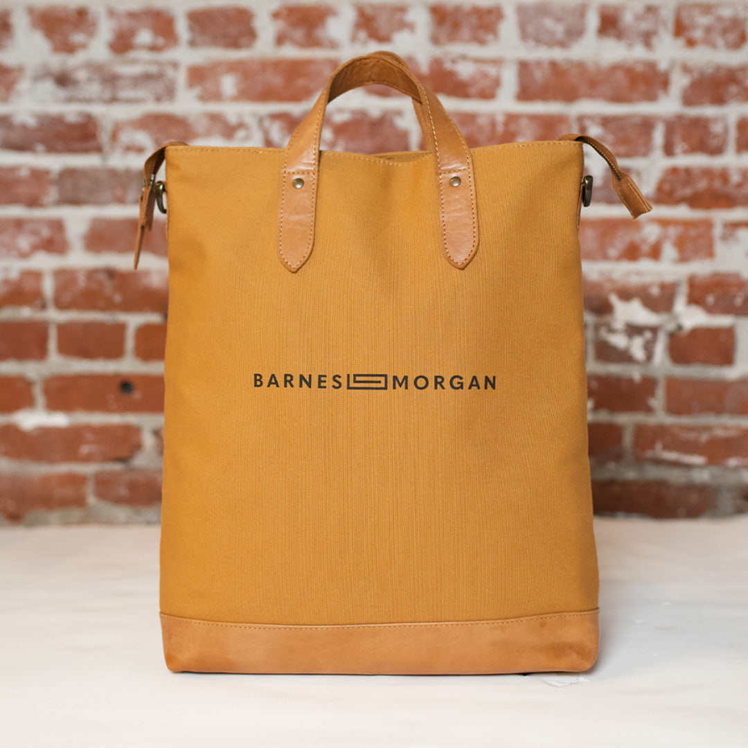 The Old Town Tote - Cognac Canvas Cognac Leather