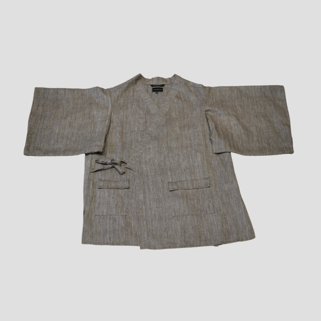 Kimono Sleeved Smock - Brown Herring Bone