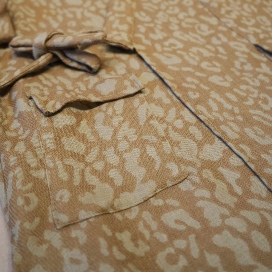 Kimono Sleeved Smock - Green Leopard