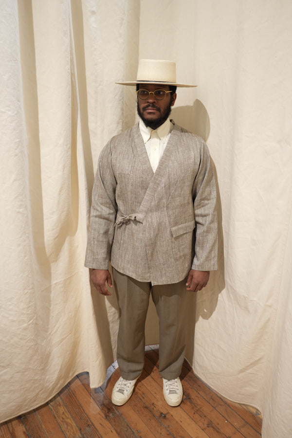 Kimono Sleeved Smock - Brown Herring Bone
