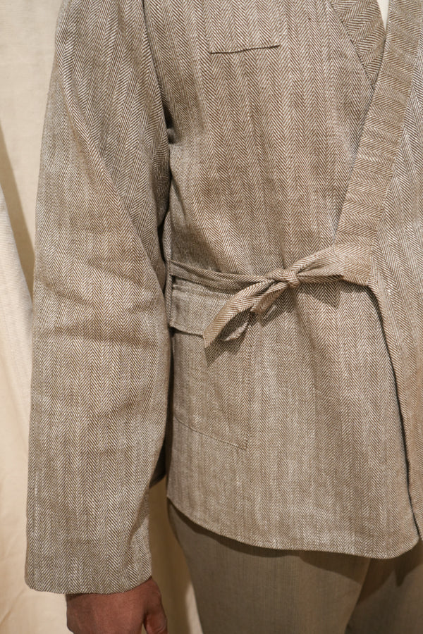 Kimono Sleeved Smock - Brown Herring Bone