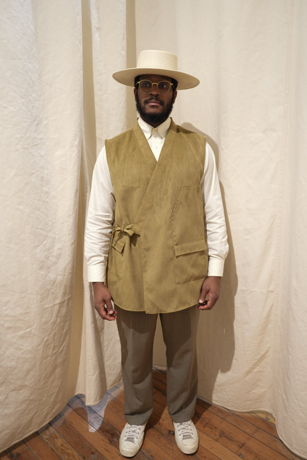 Smock Vest - Tan Corduroy