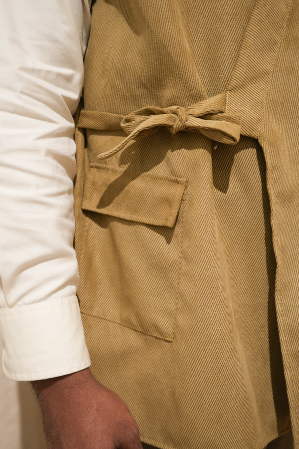 Smock Vest - Tan Corduroy