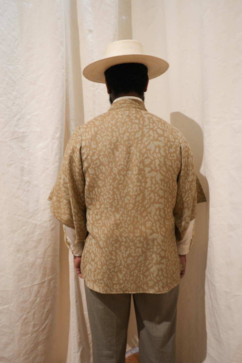 Kimono Sleeved Smock - Green Leopard