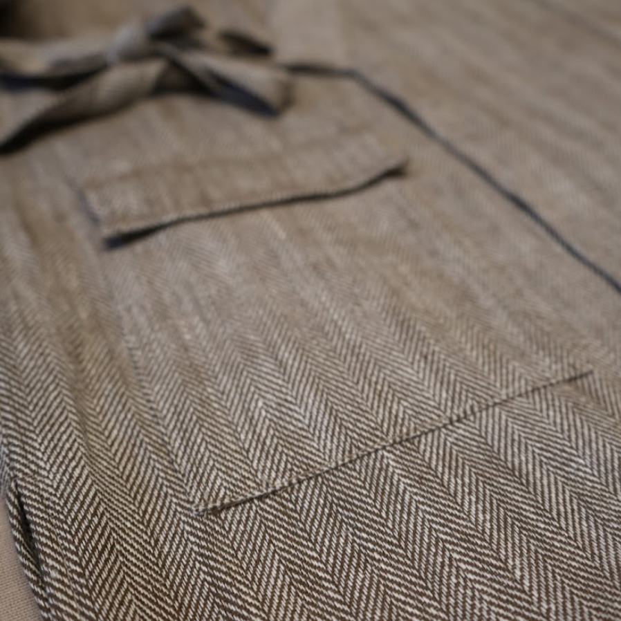 Kimono Sleeved Smock - Brown Herring Bone