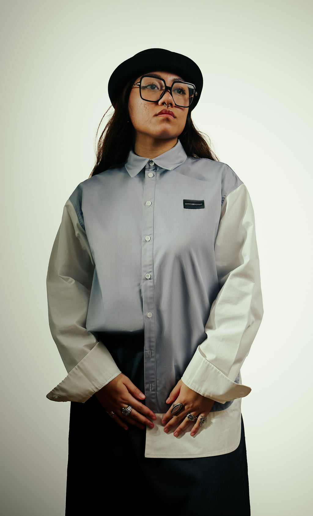 Indigo Duotone Mock Shirt