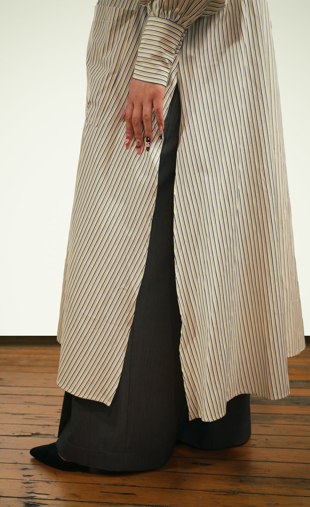 Oversized Striped Shirt Dress