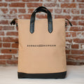The Old Town Tote - Beige Canvas Black Leather