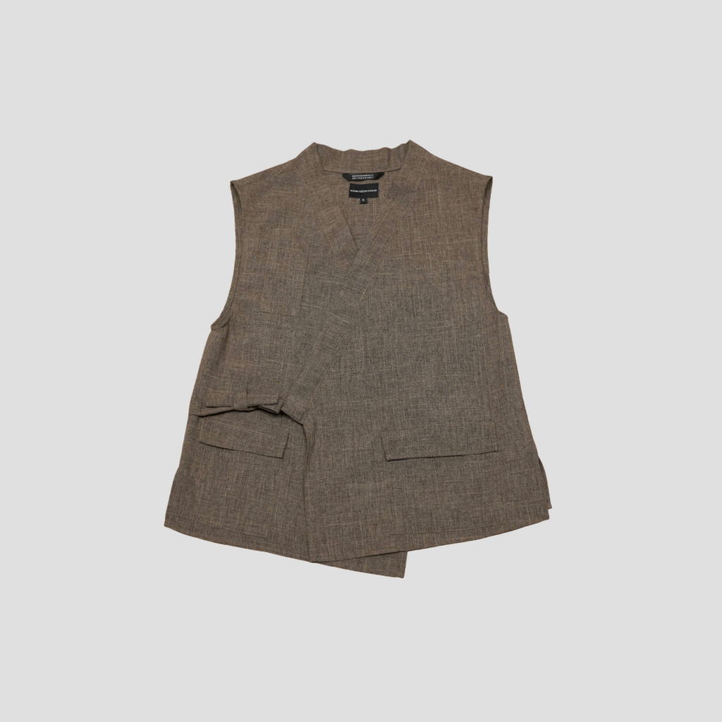 Smock Waist Vest - Brown Suiting