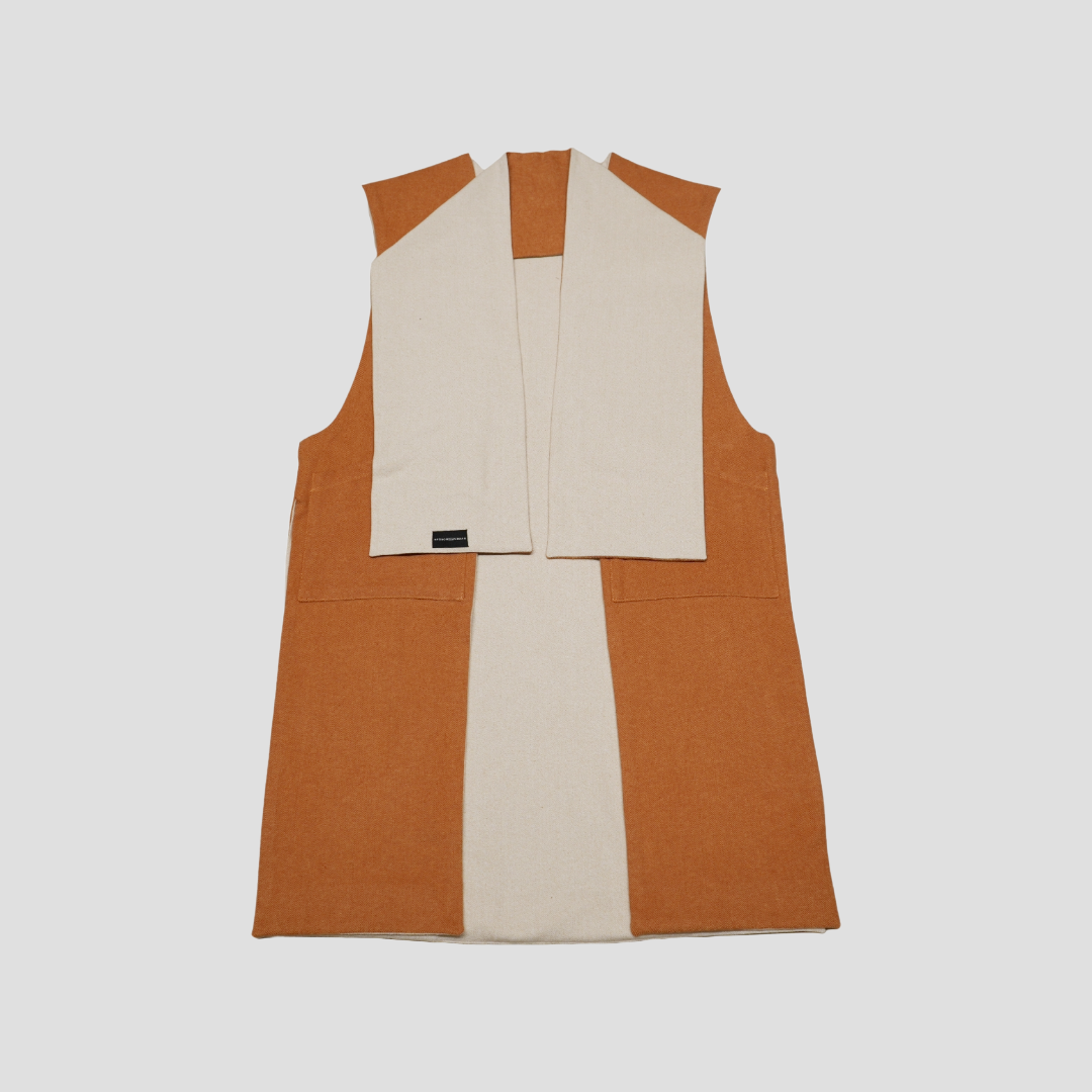 Double-Sided Long Vest - Orange/Sail