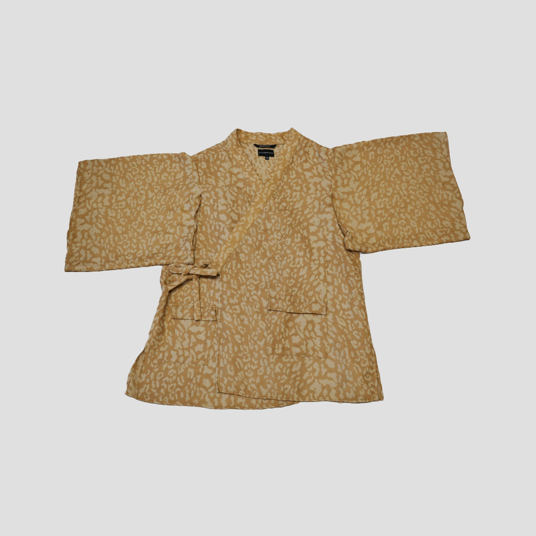 Kimono Sleeved Smock - Tan Leopard