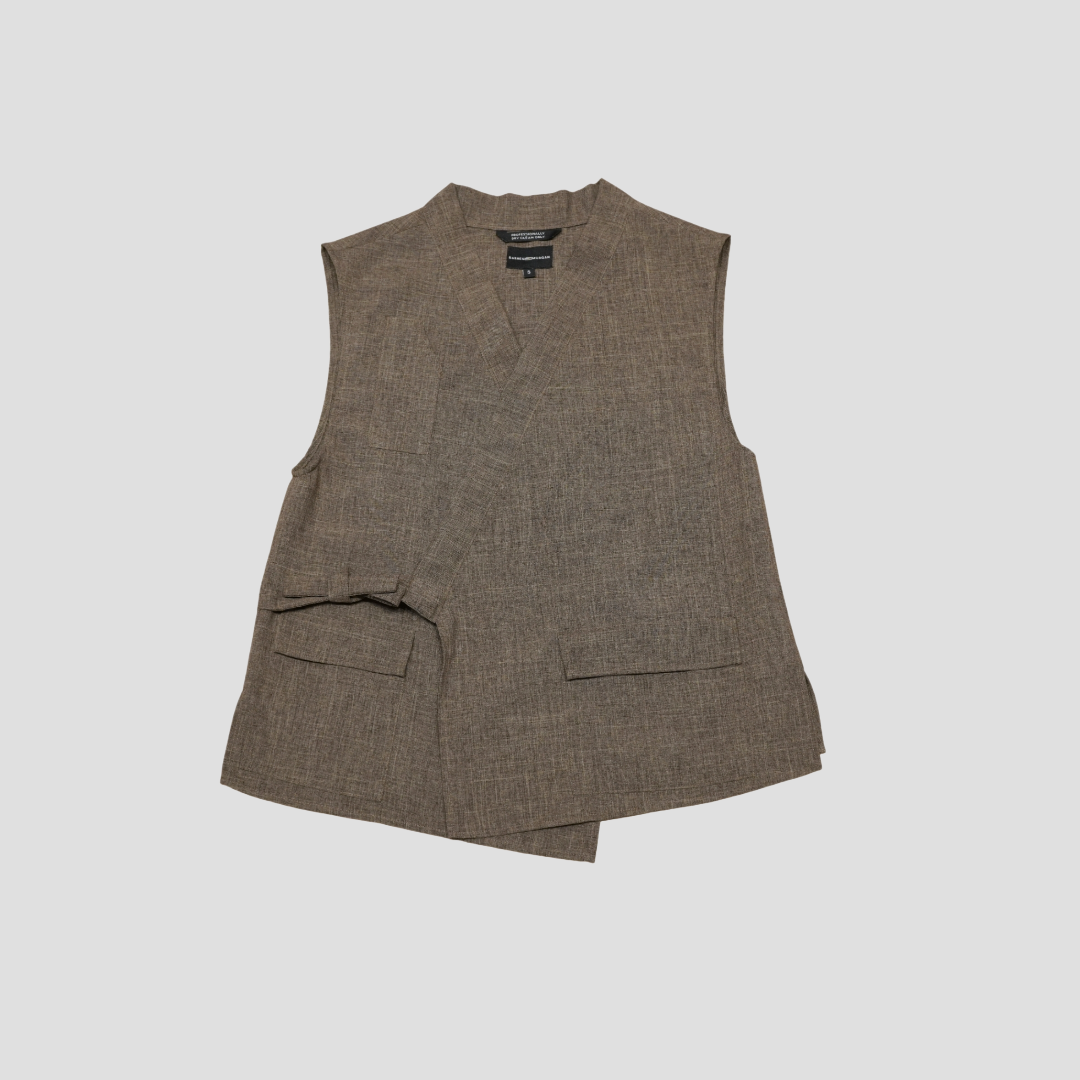 Smock Vest - Brown Heather Suiting