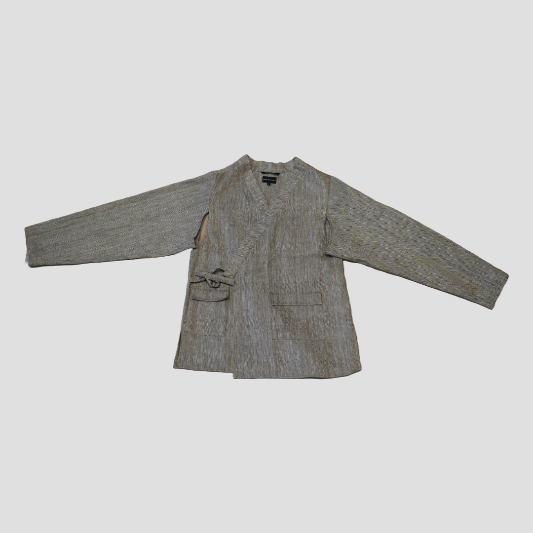 Long Sleeved Smock - Tan Herring Bone