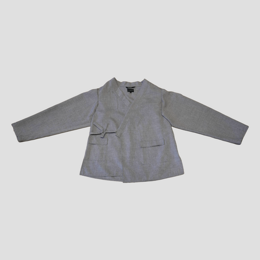 Long Sleeved Smock - Gray Heather Suiting