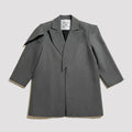 Pinstriped Tailored Blazer in Graphite