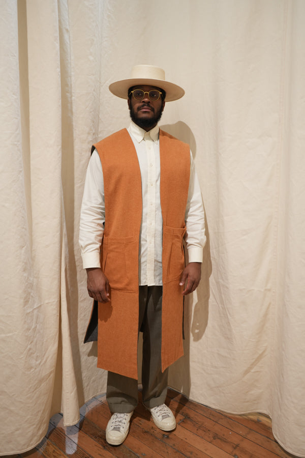 Double-Sided Long Vest - Orange/Sail