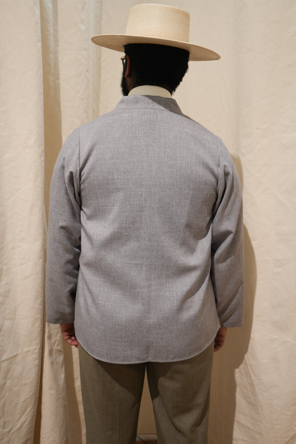 Long Sleeved Smock - Gray Heather Suiting