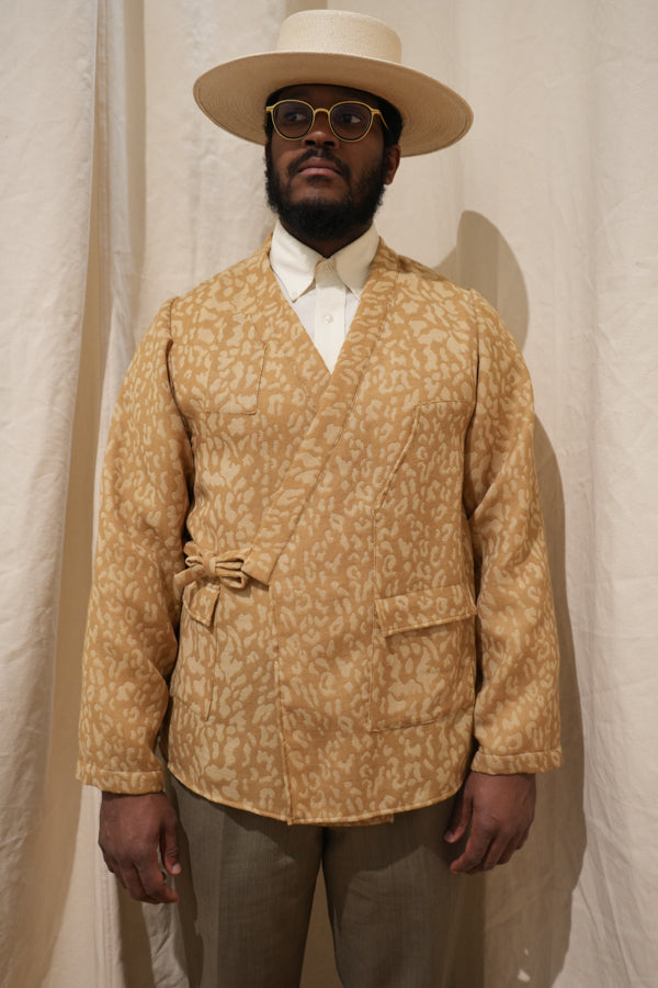 Long Sleeved Smock - Tan Leopard