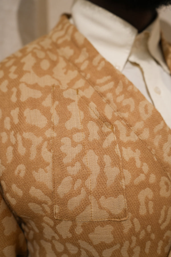 Long Sleeved Smock - Tan Leopard