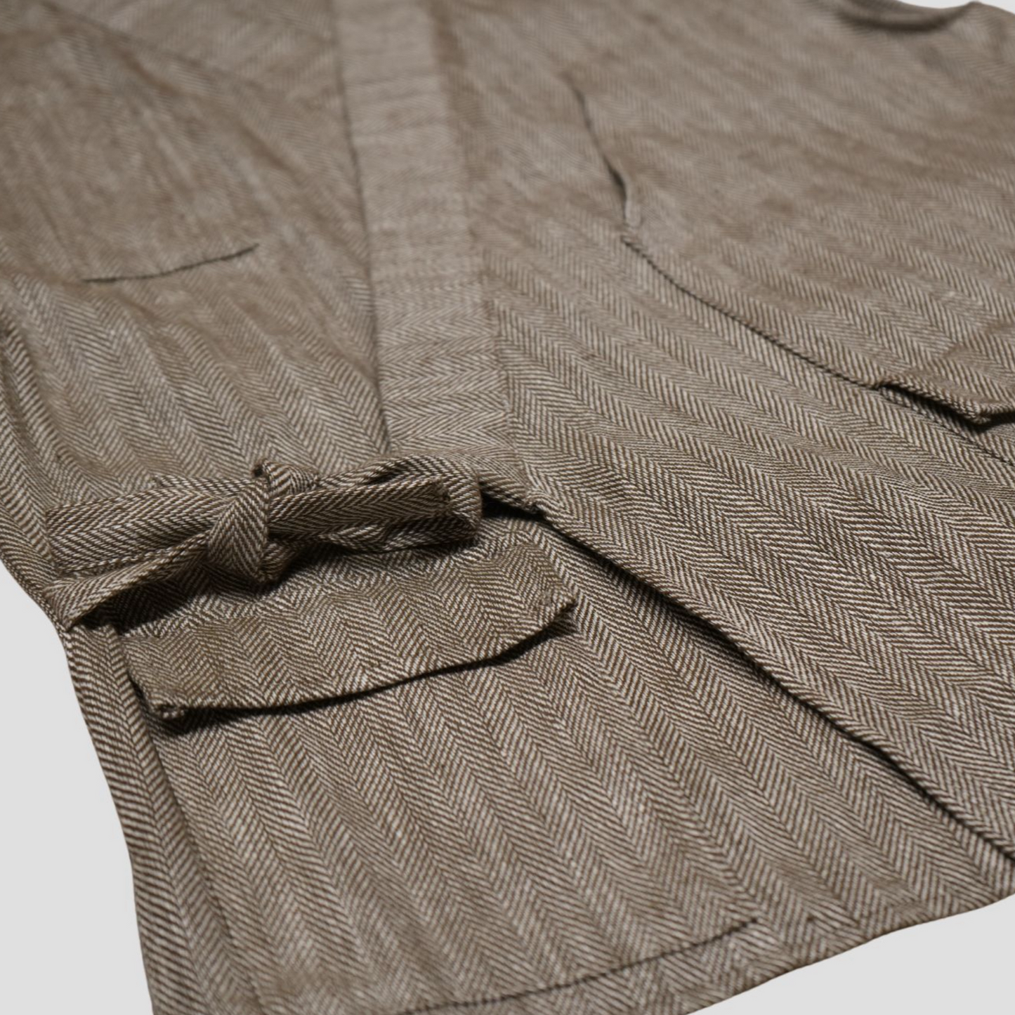 Smock Waist Vest - Tan Herring Bone