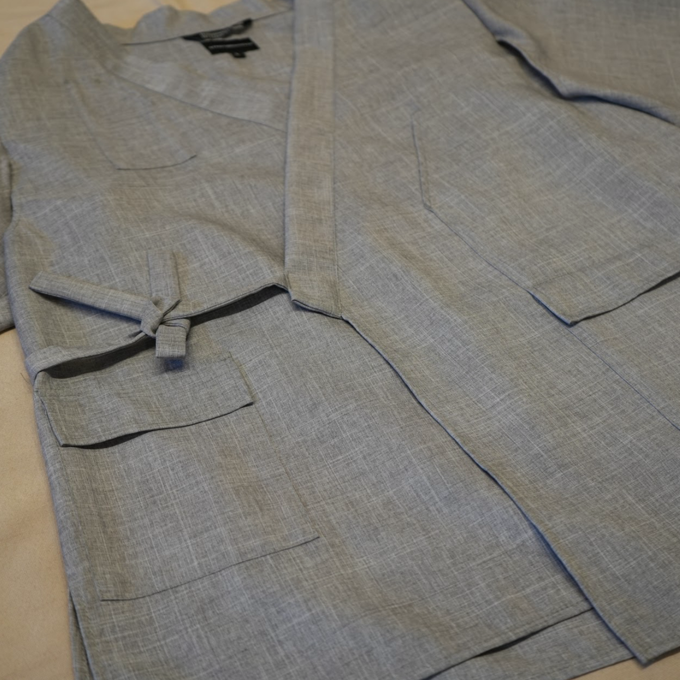 Long Sleeved Smock - Gray Heather Suiting