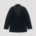 Noir Pinstripe Lapel Blazer